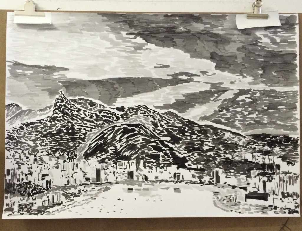 Rio de Janeiro, 2015 ink on paper, 70 cm x 100 cm